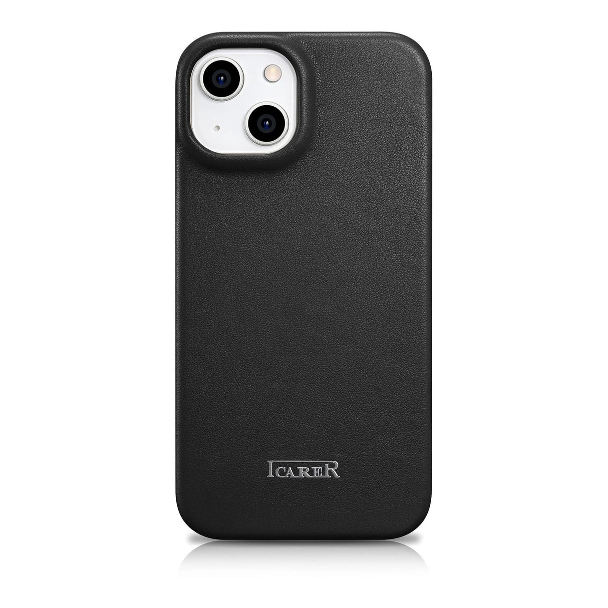 iCarer CE Premium læder Folio Case iPhone 14 Plus Magnetisk Flip læder Folio Case MagSafe sort (WMI14220715-BK)