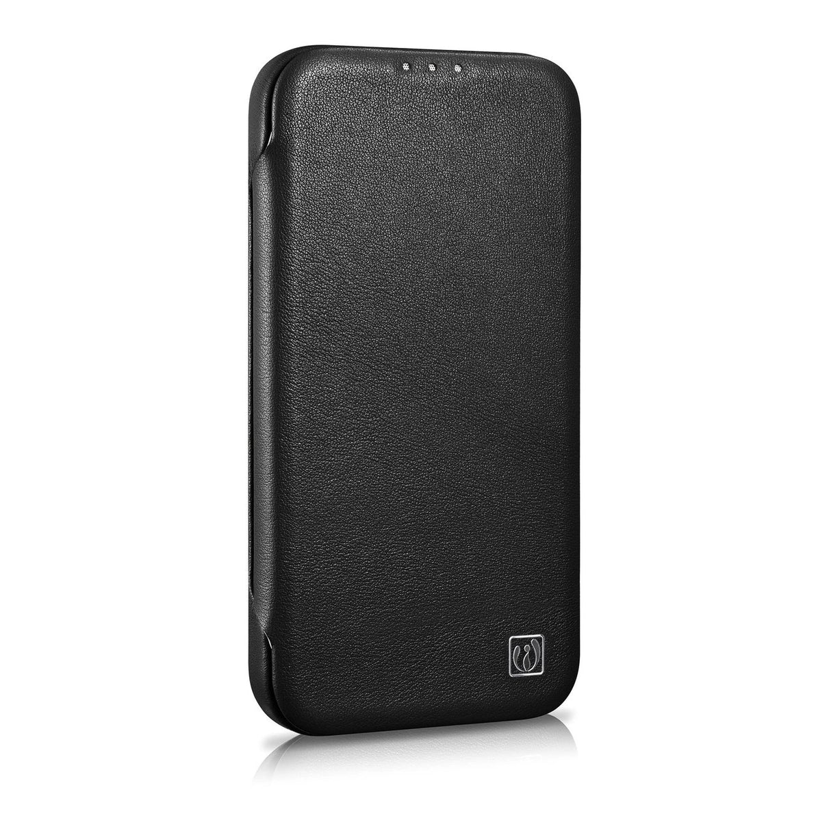 iCarer CE Premium læder Folio Case iPhone 14 Plus Magnetisk Flip læder Folio Case MagSafe sort (WMI14220715-BK)
