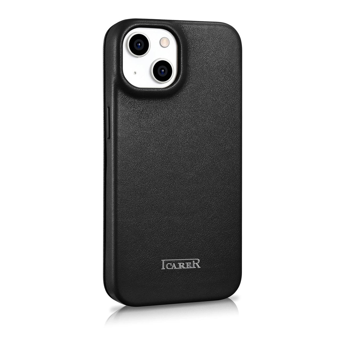 iCarer CE Premium læder Folio Case iPhone 14 Plus Magnetisk Flip læder Folio Case MagSafe sort (WMI14220715-BK)