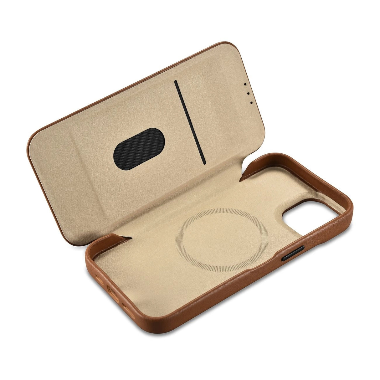 iCarer CE Premium læder Folio Case iPhone 14 Plus Magnetisk Flip læder Folio Case MagSafe Brown (WMI14220715-BN)