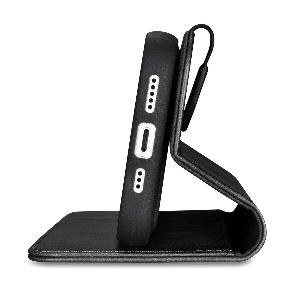 iCarer Oil Wax Wallet Case 2in1 Cover iPhone 14 Pro Læder Flip Cover Anti-RFID sort (WMI14220722-BK)