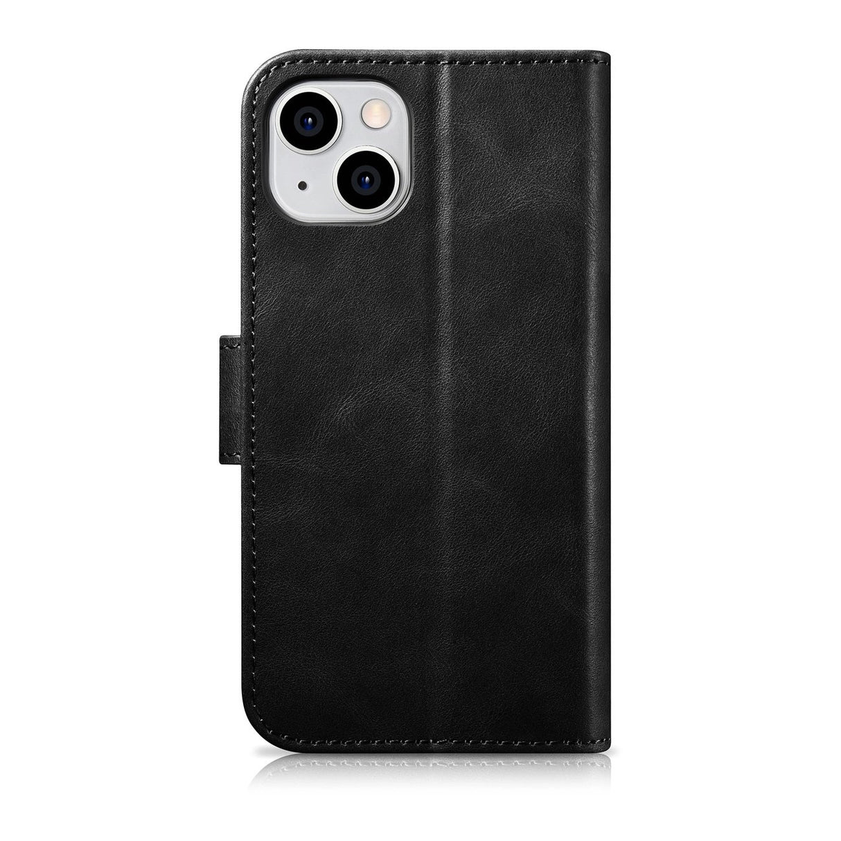 iCarer Oil Wax Wallet Case 2in1 Cover iPhone 14 Plus Anti-RFID Læder Flip Case sort (WMI14220723-BK)