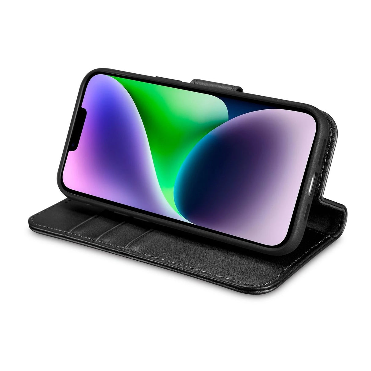 iCarer Wallet Case 2in1 Cover iPhone 14 Plus Anti-RFID Læder Flip Case sort (WMI14220727-BK)