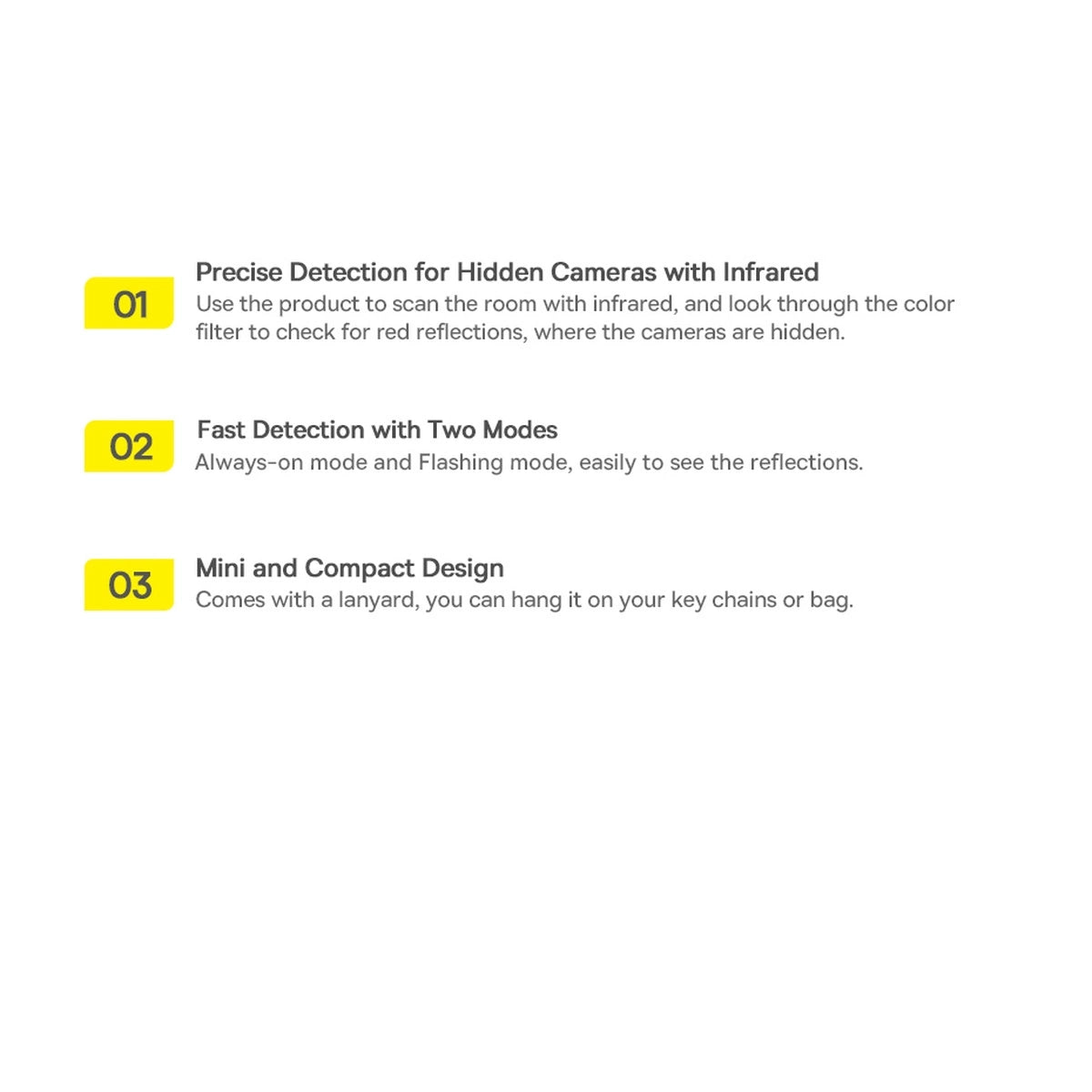 Baseus Heyo skjult kamera detektor hvid (FMHY000002)