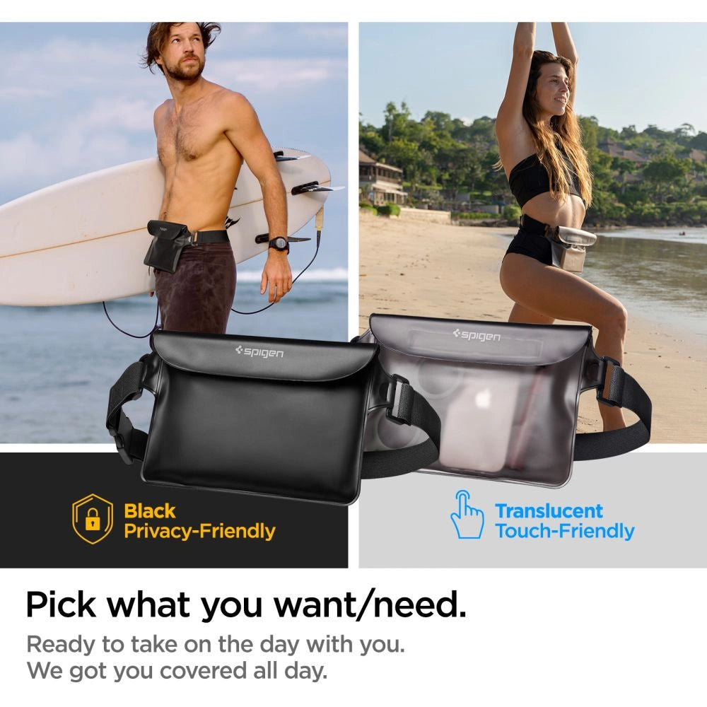 Spigen Aqua Shield A620 Waterproof Hip Bag IPX8 - Black 2 pcs.