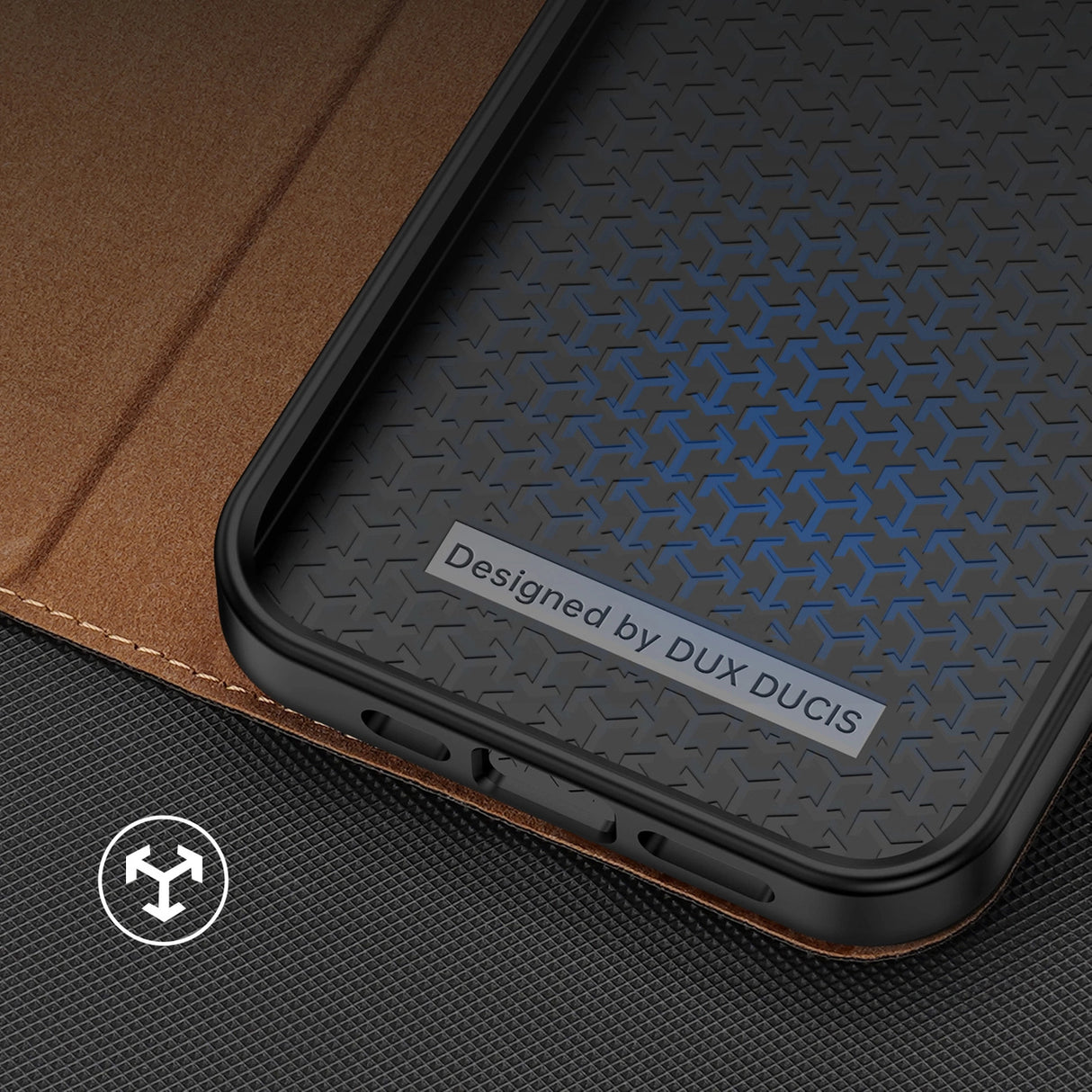 Dux Ducis Skin X2-fodtøj til iPhone 14 Pro med magnetisk flap brun