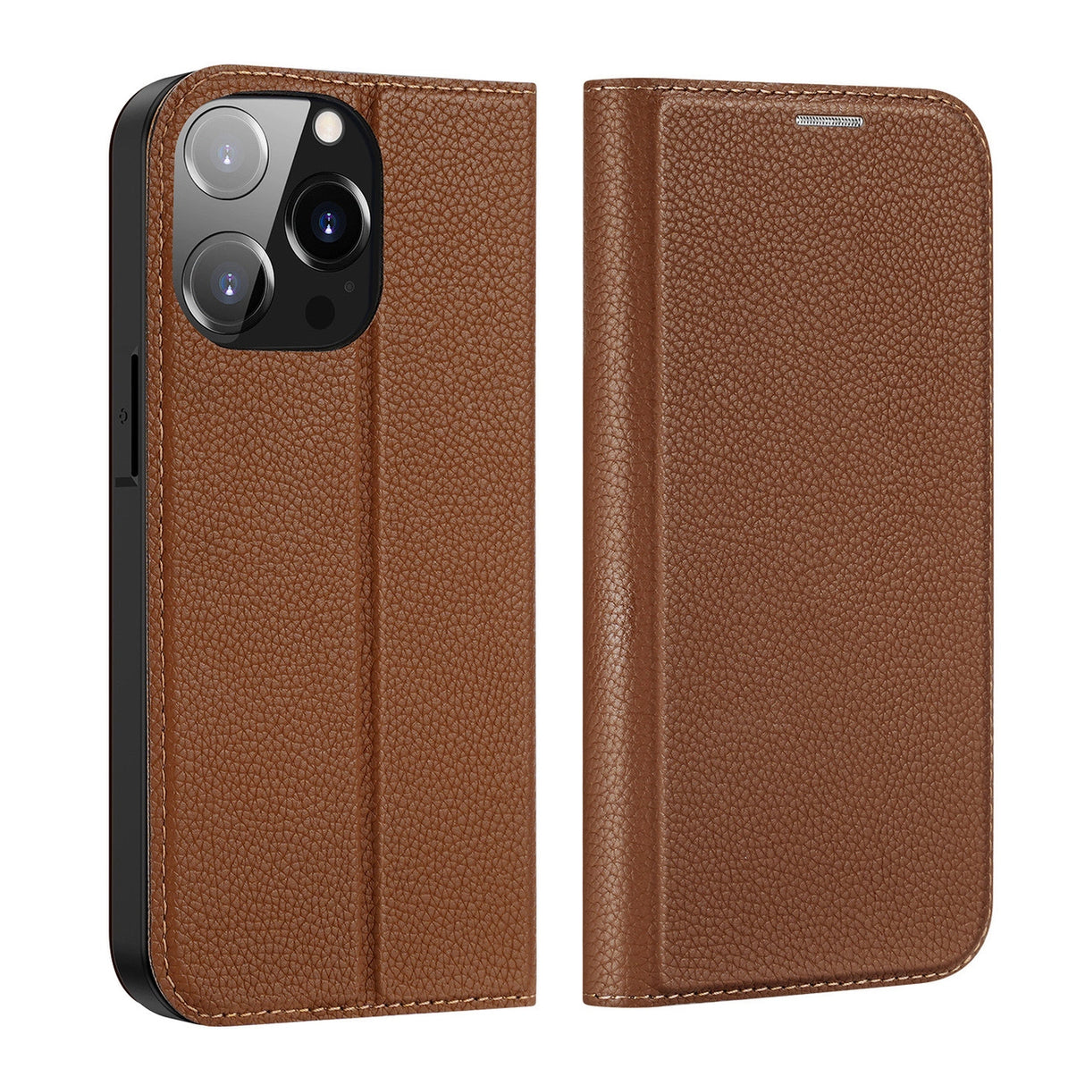 Dux Ducis Skin X2-fodtøj til iPhone 14 Pro med magnetisk flap brun