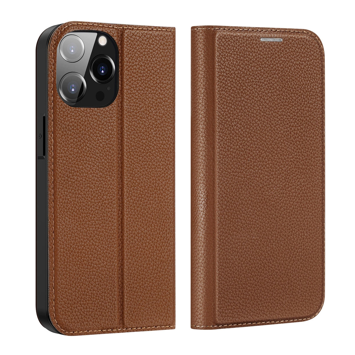 Dux Ducis Skin X2-fodtøj til iPhone 14 Pro Max med magnetisk flap brun