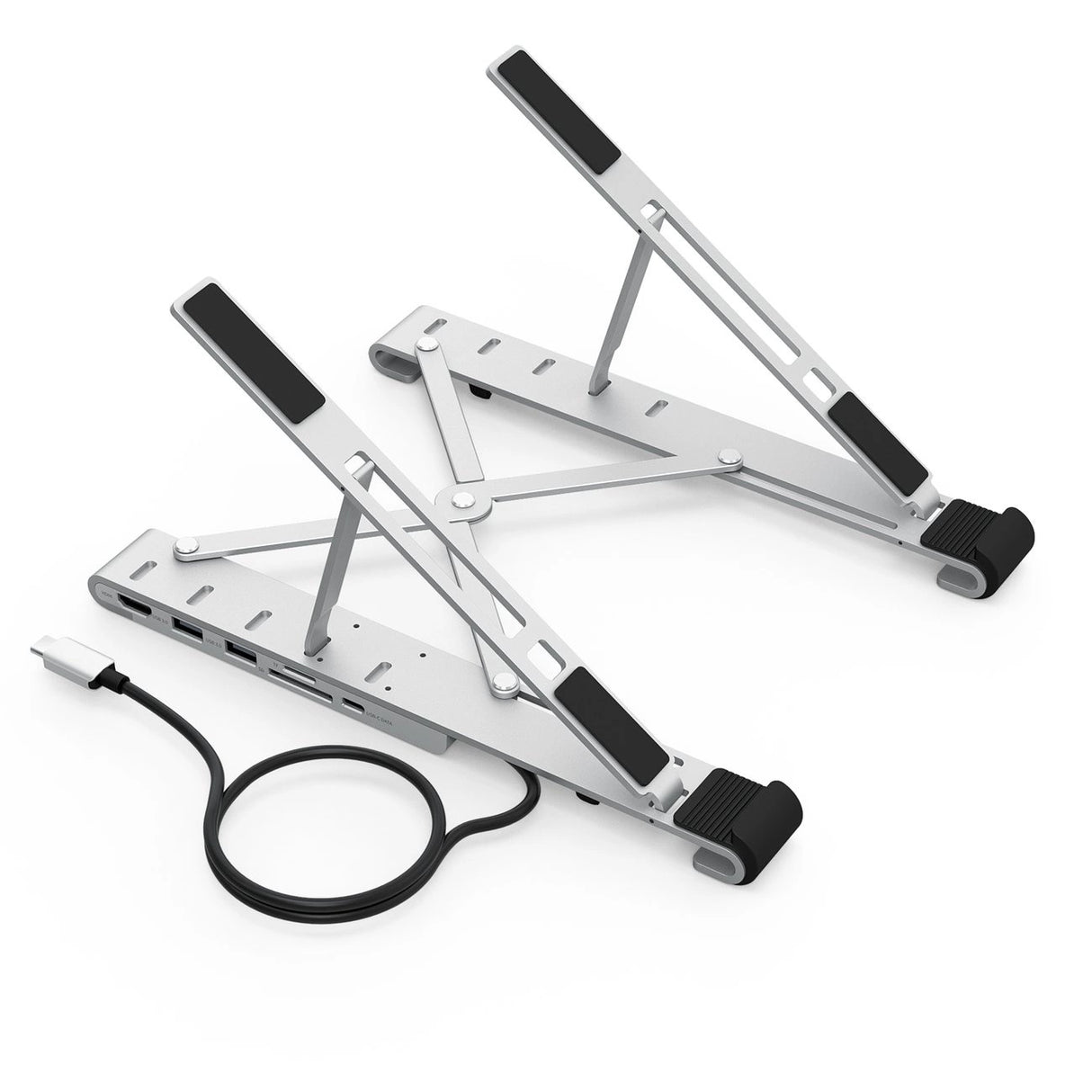 Choetech stand multifunktionsstation til bærbar pc PD / USB-C HDMI (4K / 30Hz) / 2xUSB-A / 1xUSB-C / 1xSD / 1xTF sort (HUB-M43)