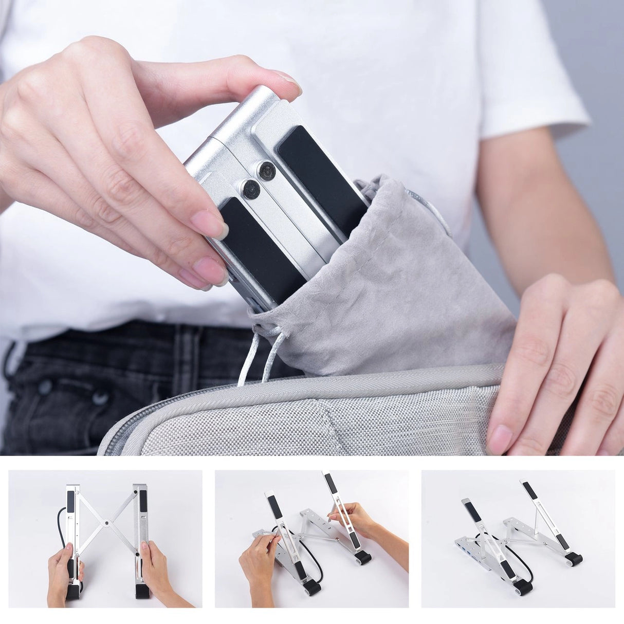 Choetech stand multifunktionsstation til bærbar pc PD / USB-C HDMI (4K / 30Hz) / 2xUSB-A / 1xUSB-C / 1xSD / 1xTF sort (HUB-M43)