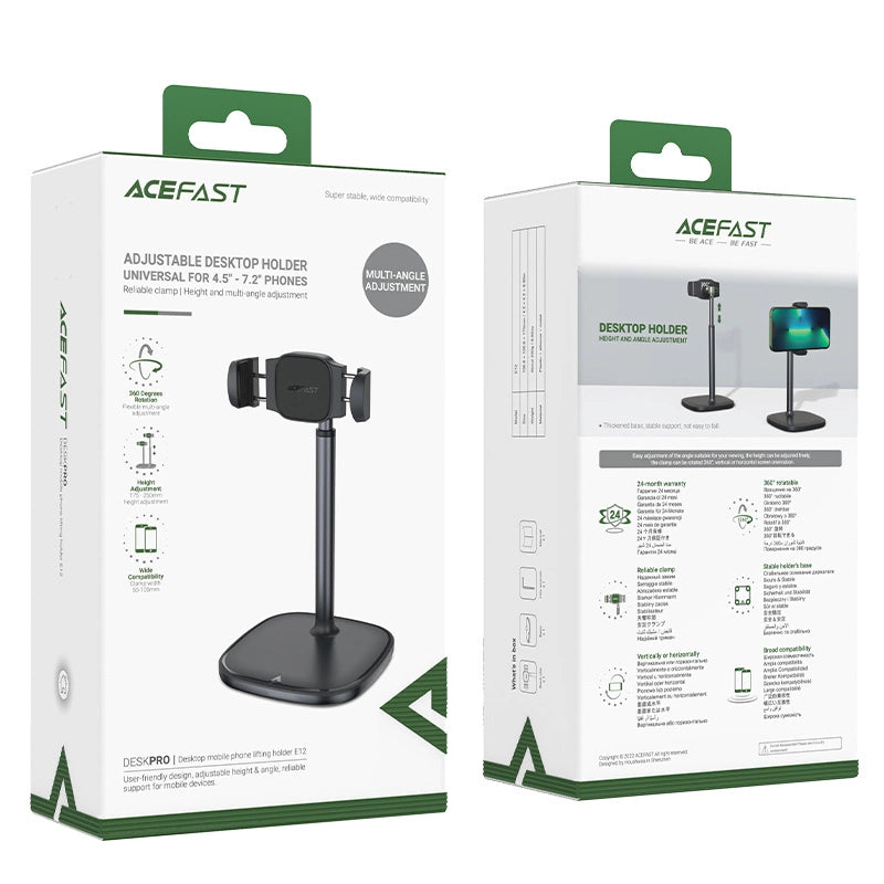 Acefast stand stand teleskopisk telefonholder sort (E12)