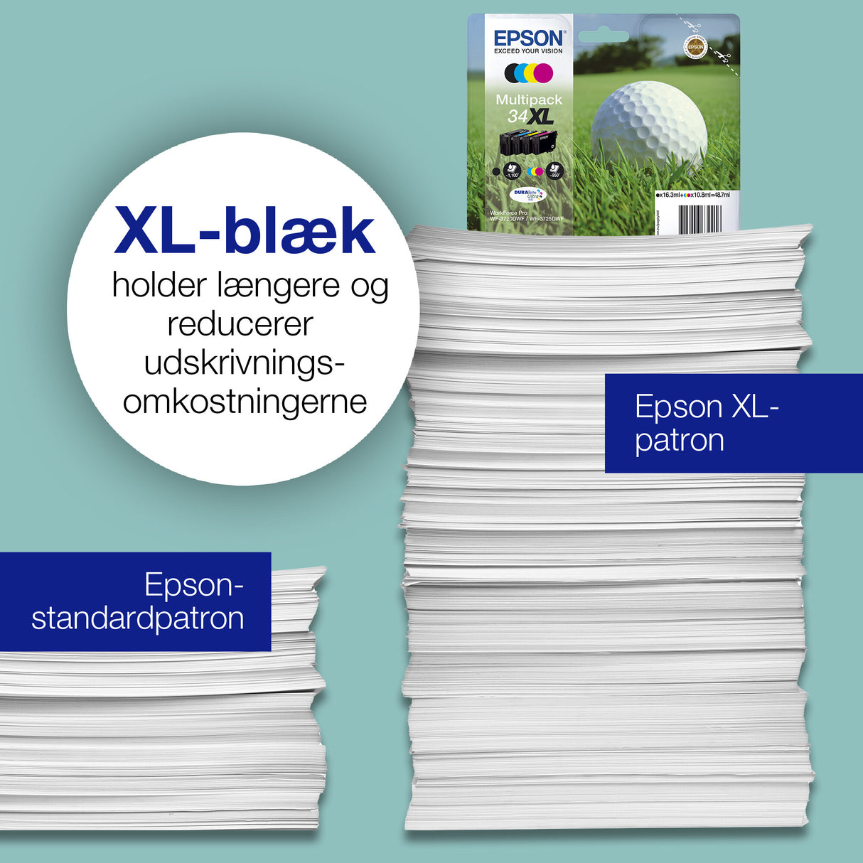 Epson Golf ball 34XL golfbold DURABrite Ultra multipakke 4-farve blæk