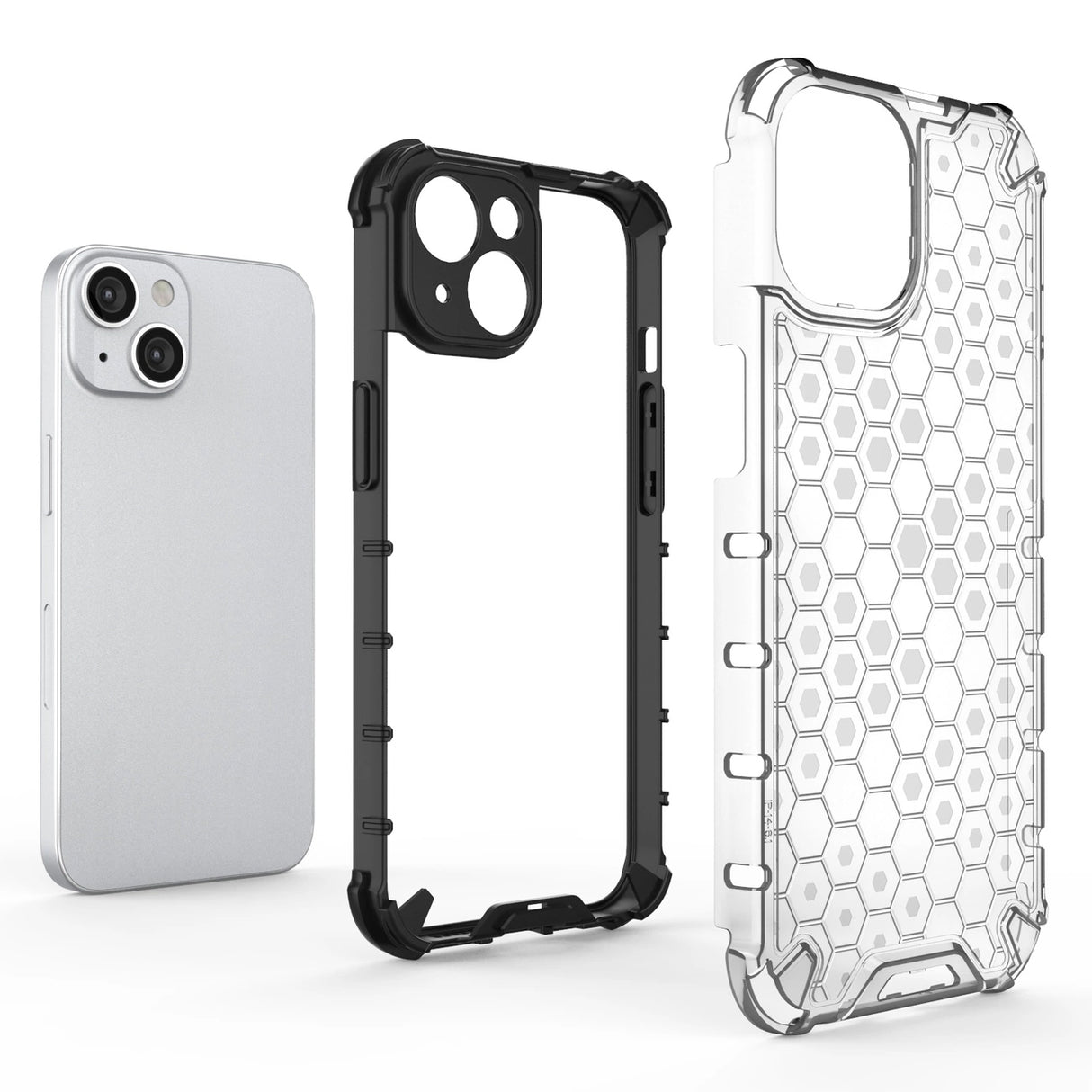 Honeycomb case til iPhone 14 Plus pansret hybrid cover blå