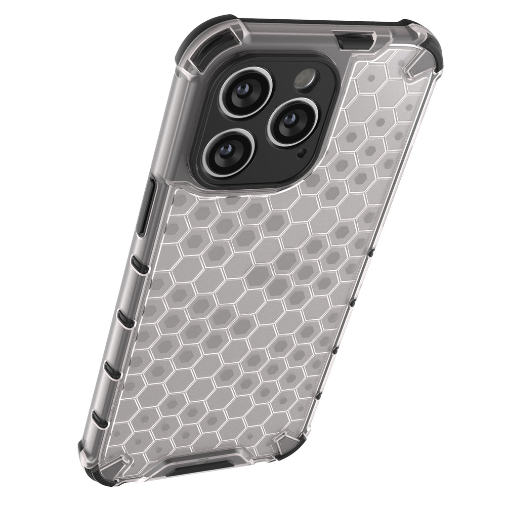 Honeycomb case til iPhone 14 Pro pansret hybrid cover sort
