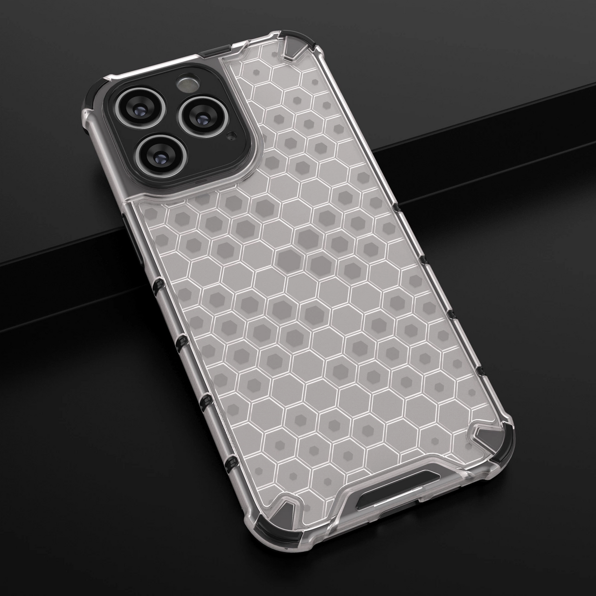Honeycomb case til iPhone 14 Pro pansret hybrid cover sort