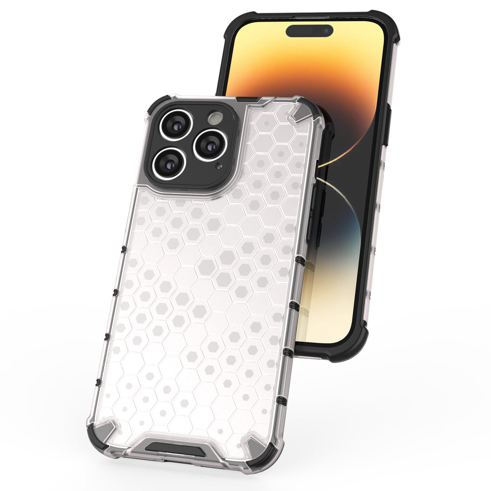 Honeycomb case til iPhone 14 Pro pansret hybrid cover sort