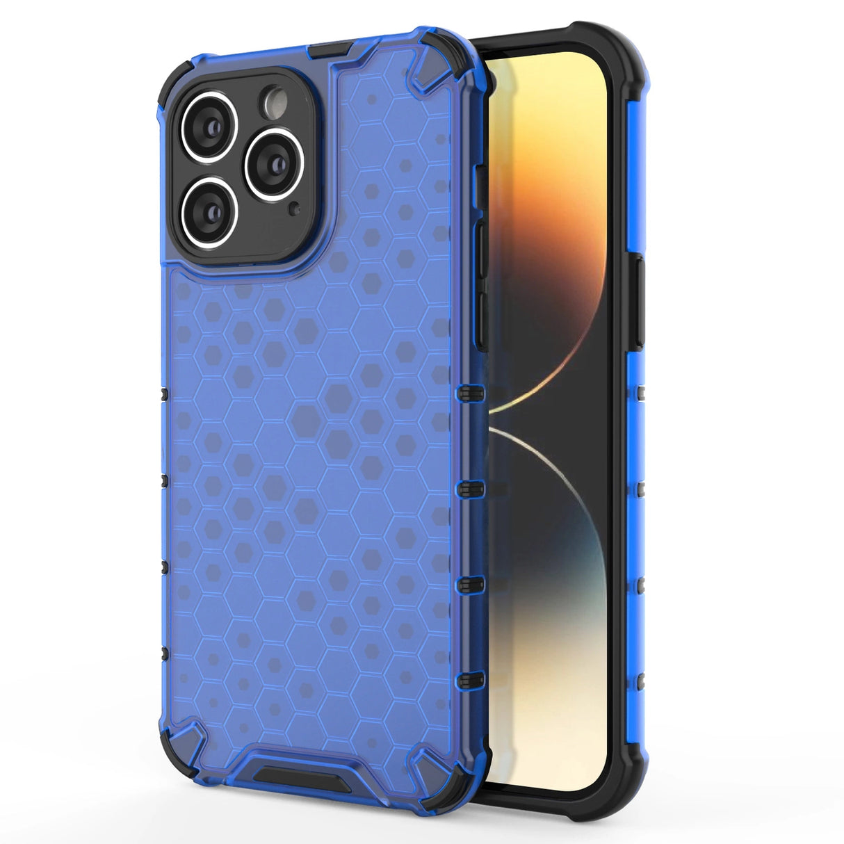 Honeycomb case til iPhone 14 Pro pansret hybrid cover blå