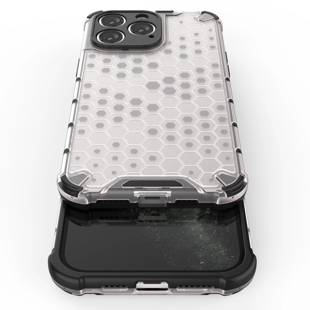 Honeycomb case til iPhone 14 Pro pansret hybrid cover gennemsigtigt