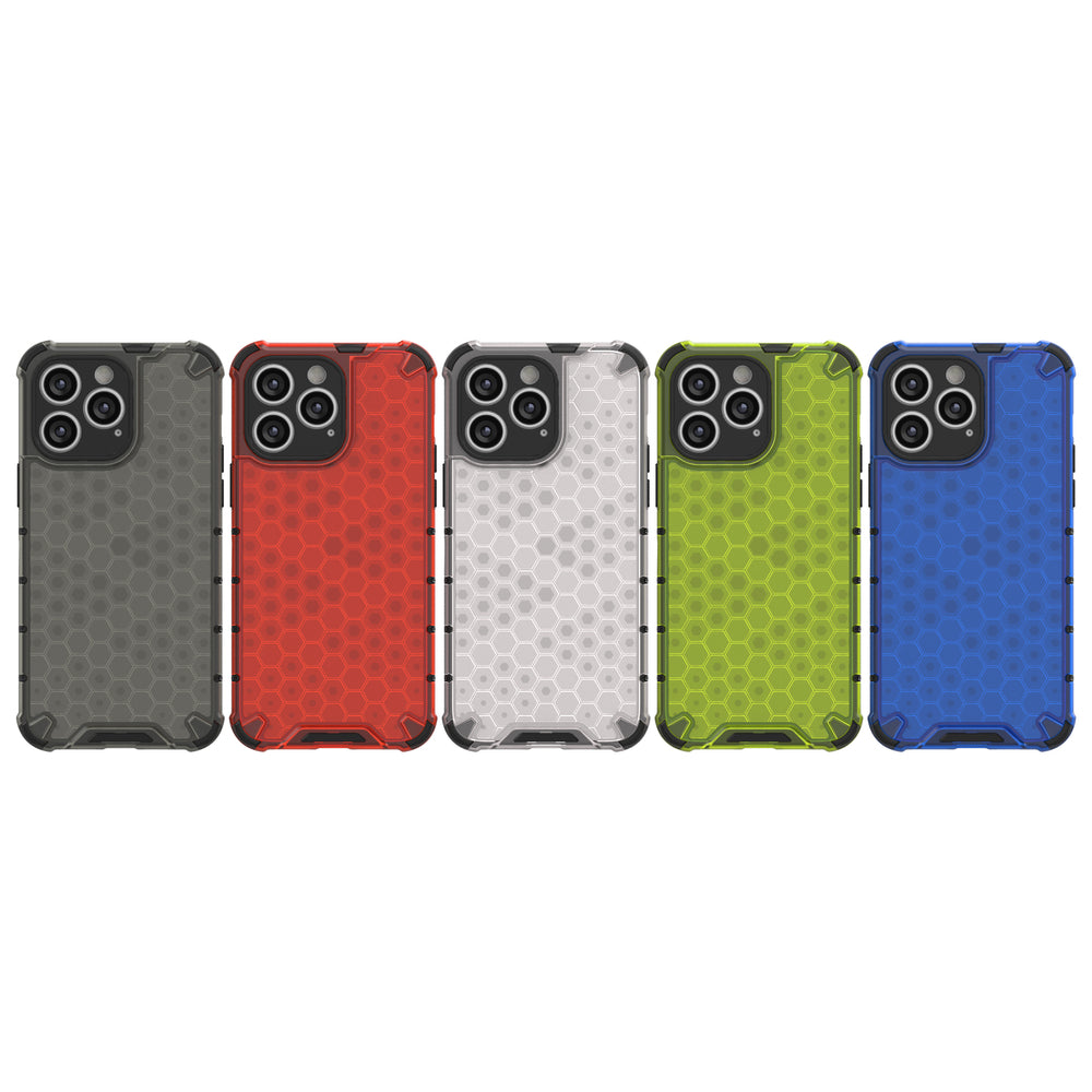 Honeycomb case til iPhone 14 Pro Max pansret hybrid cover sort