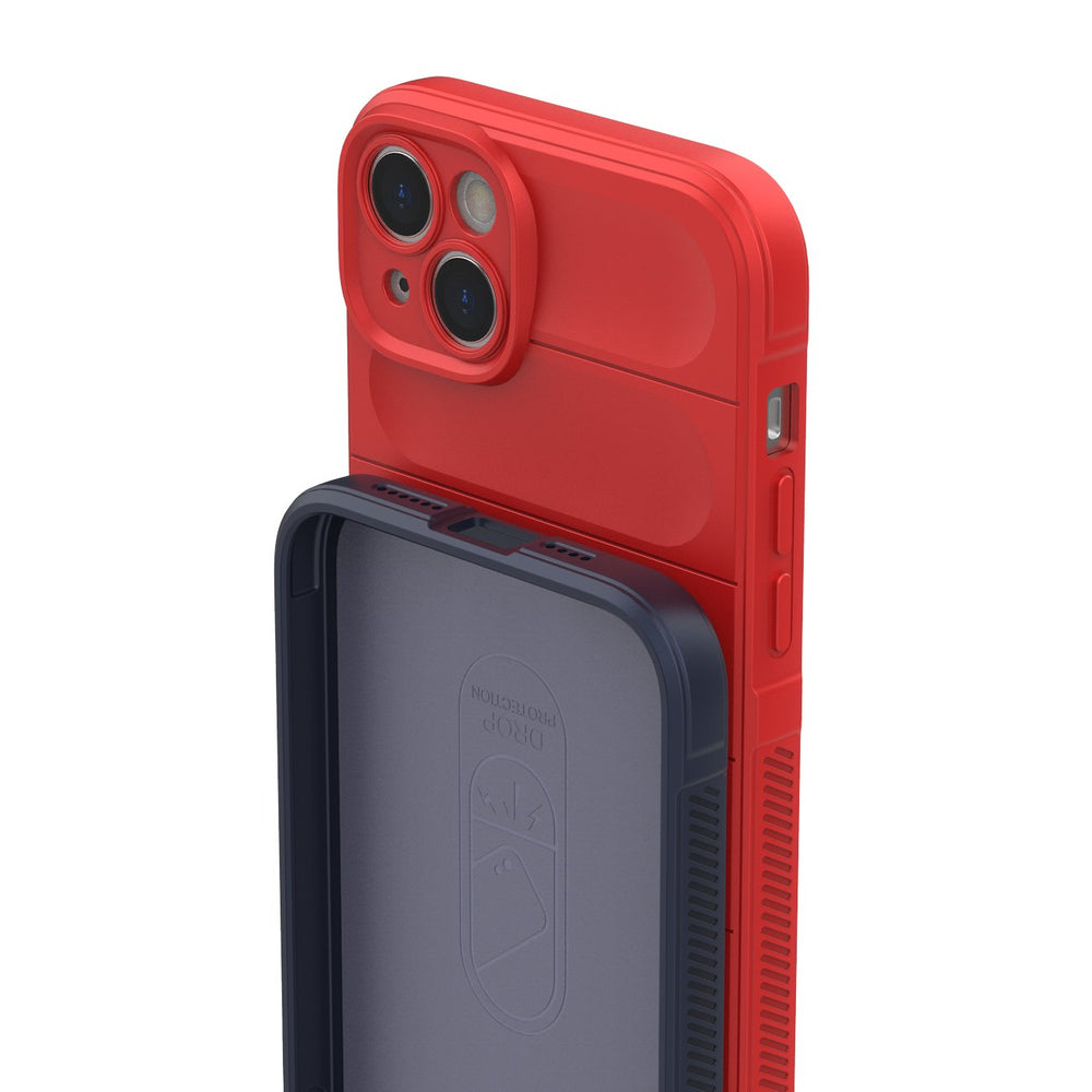 Magic Shield Case for iPhone 14 Plus elastisk rustet kuffert i burgundfarve