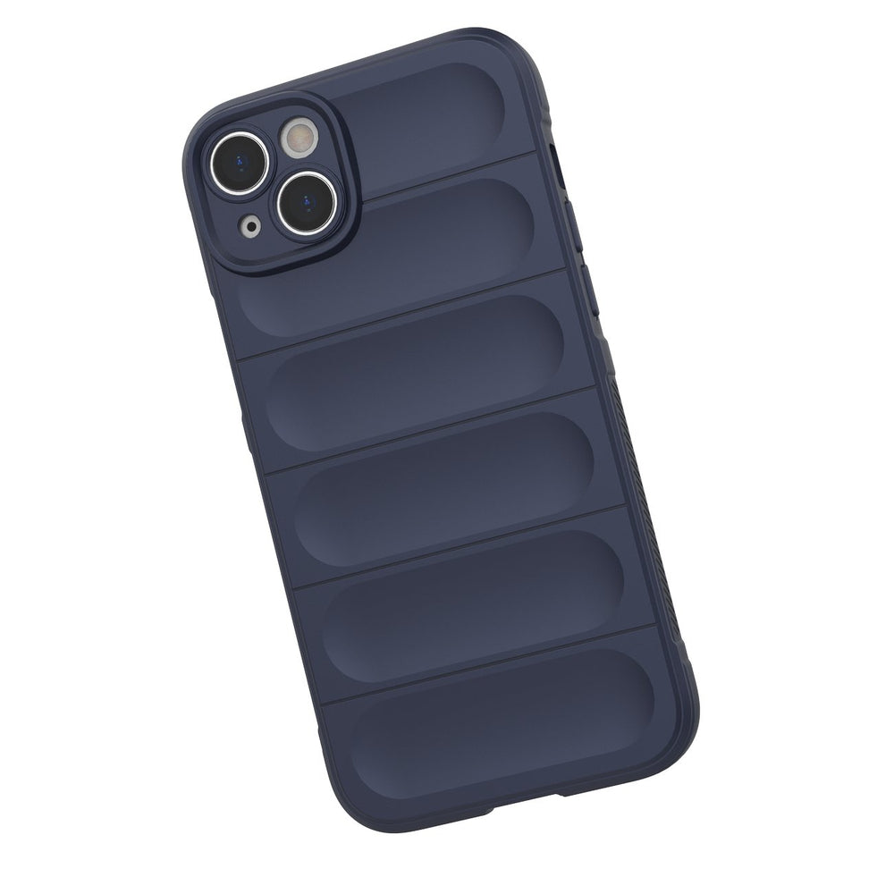 Magic Shield Case for iPhone 14 Plus elastisk rustet kuffert i burgundfarve