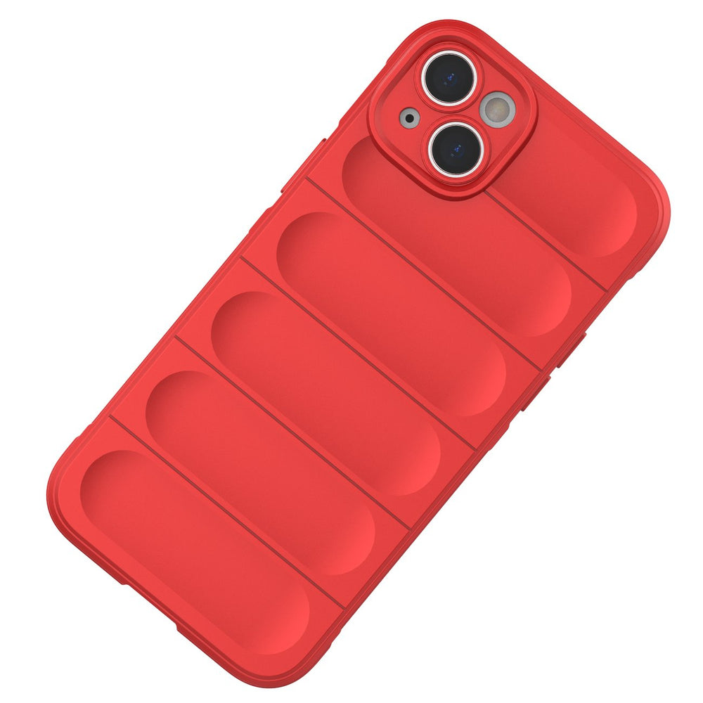 Magic Shield Case for iPhone 14 Plus elastisk rustet kuffert i burgundfarve