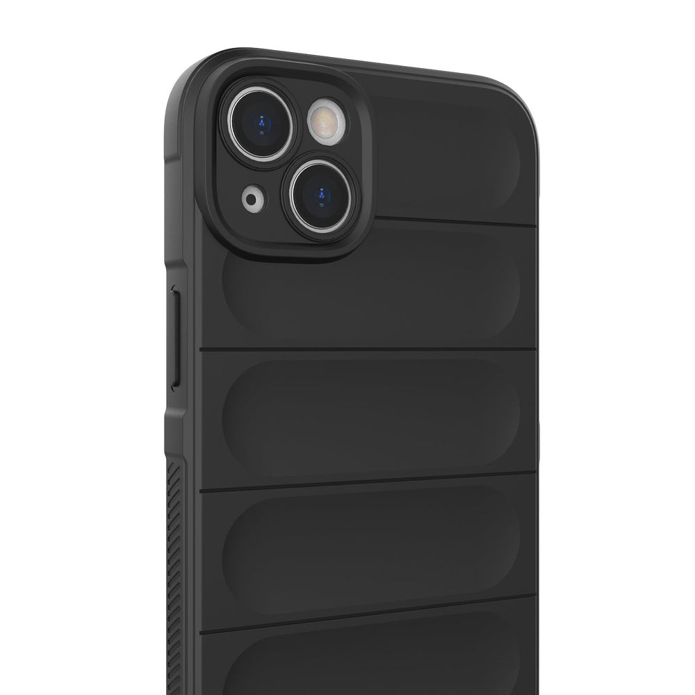 Magic Shield Case for iPhone 14 Plus elastisk rustet kuffert i burgundfarve
