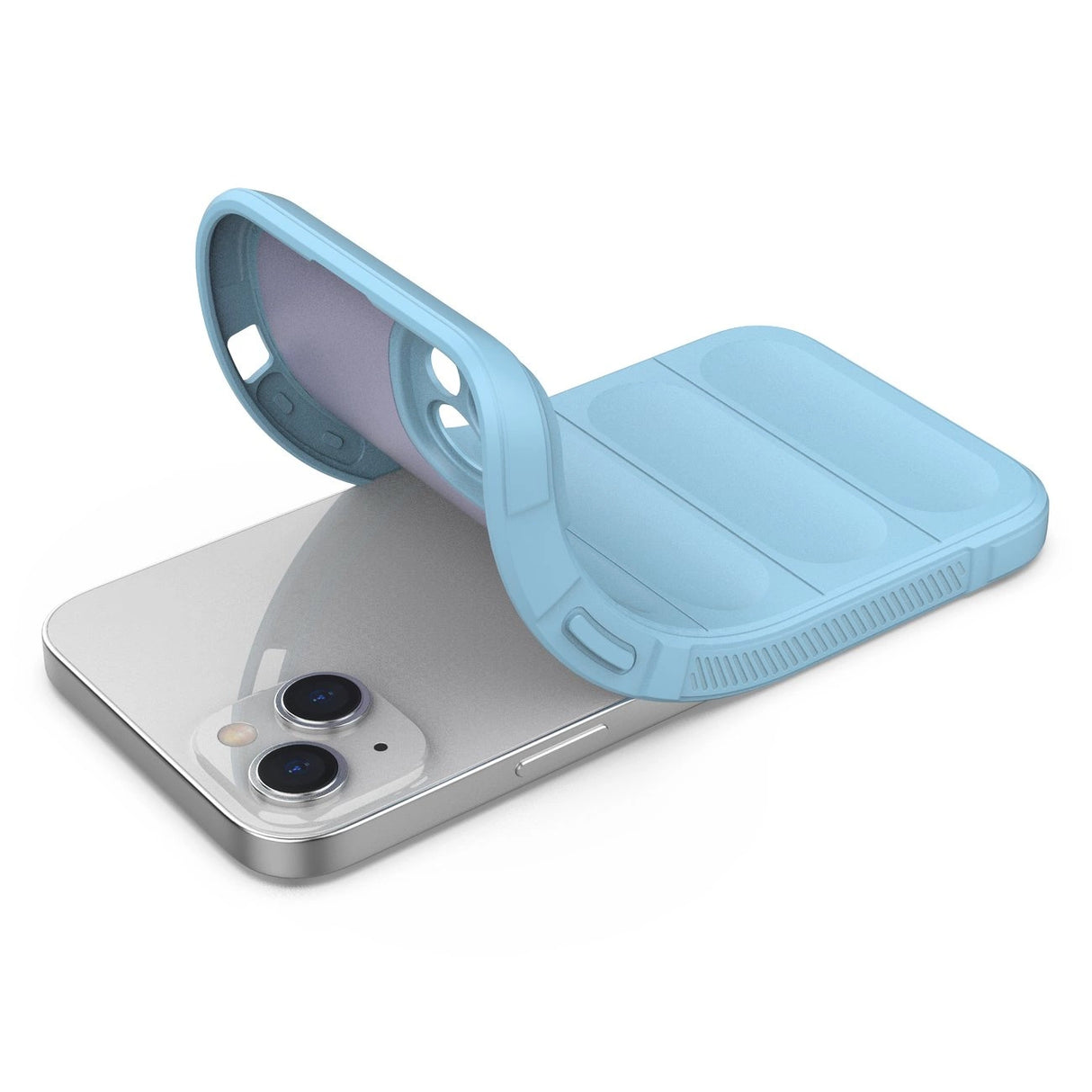 Magic Shield Case for iPhone 14 Plus fleksibelt pansret sag lysblå
