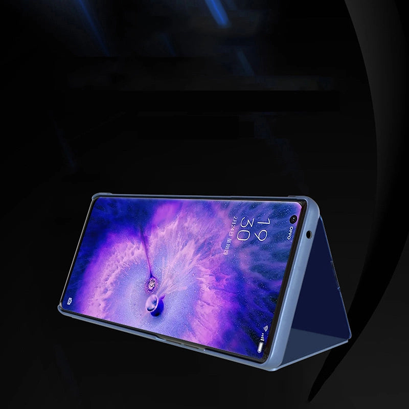 Clear View Case cover til Oppo Find X5 Pro cover med en flap sort