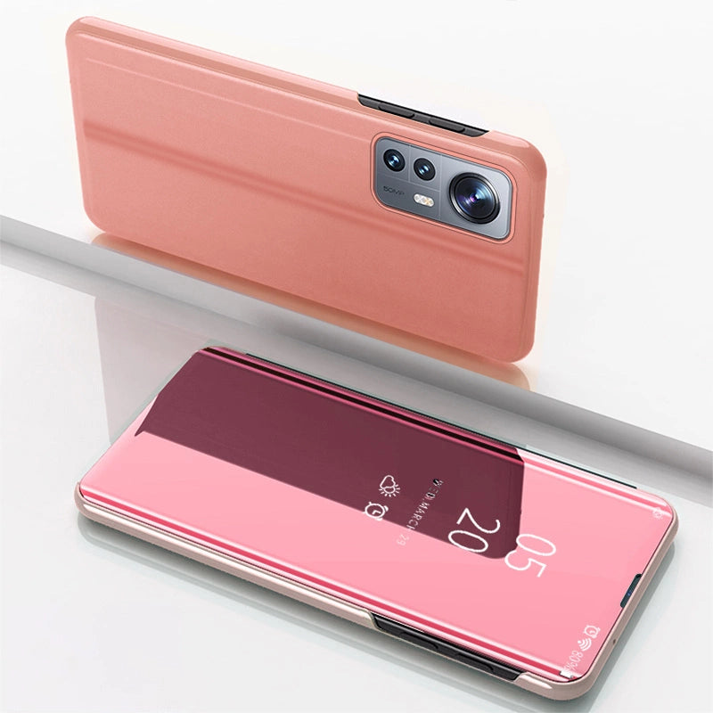 Clear View Case cover til Xiaomi 12 Lite cover med en flap pink