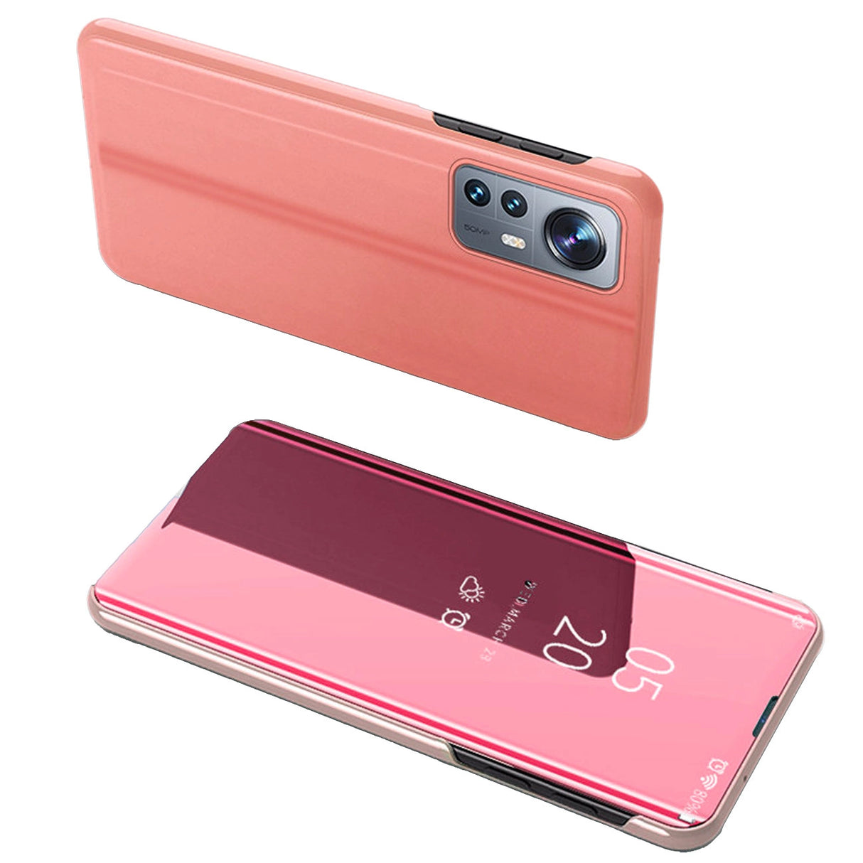 Clear View Case cover til Xiaomi 12 Lite cover med en flap pink