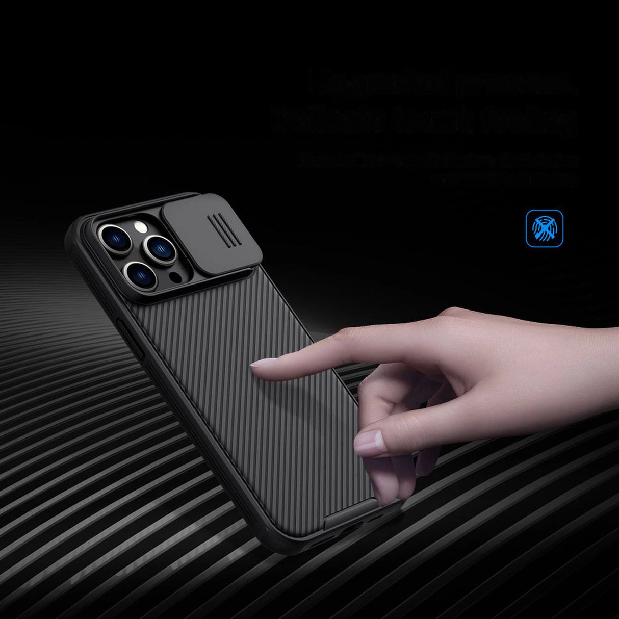 Nillkin CamShield Pro Case iPhone 14 Pro Max Armored Cover Camera Protector Blå