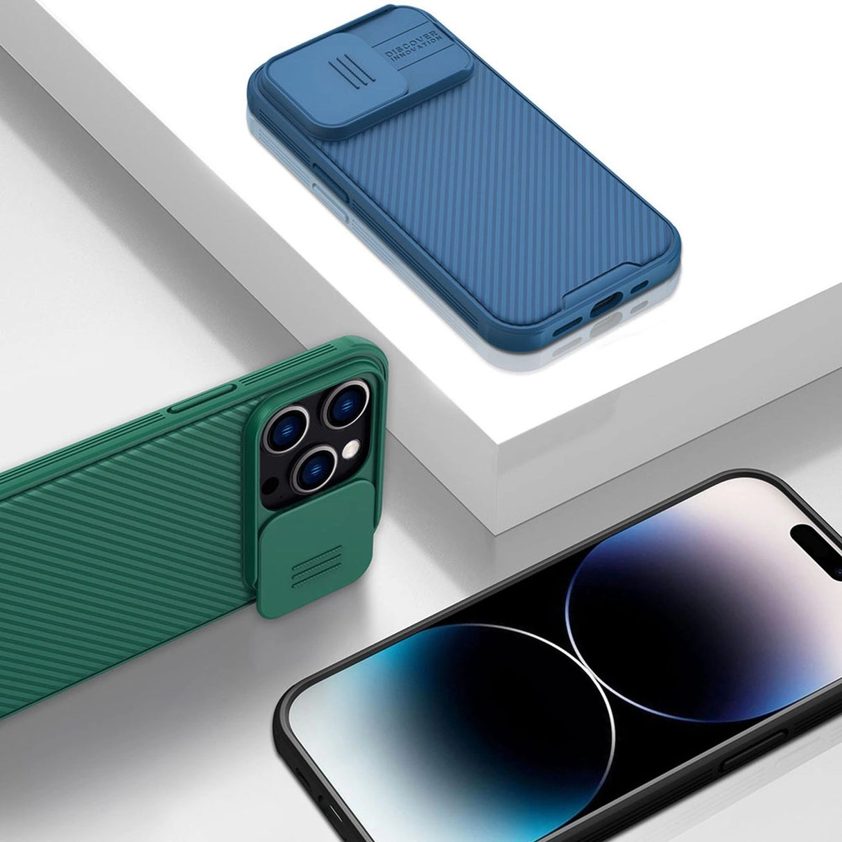 Nillkin CamShield Pro Case iPhone 14 Pro Max Armored Cover Camera Protector Grøn