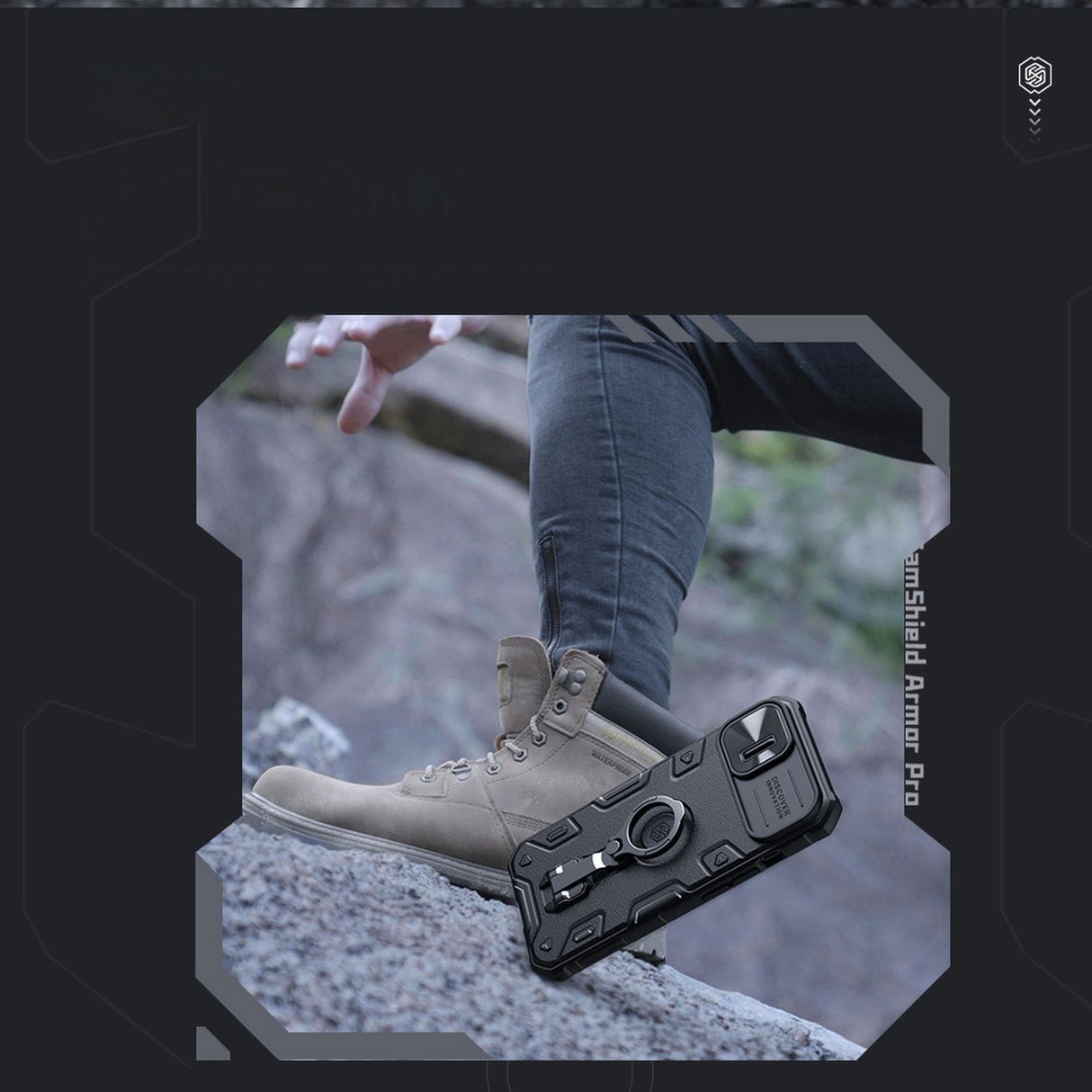 Nillkin CamShield Armor Pro Magnetisk Case iPhone 14 Plus Magnetisk MagSafe Cover med Camera Protector Blue