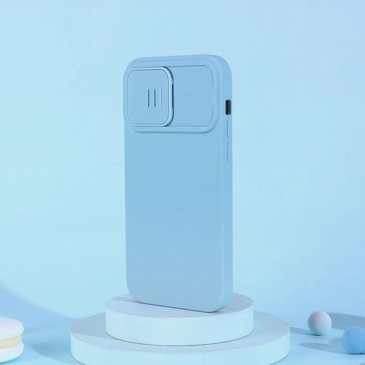 Nillkin CamShield Silky Silicone Case iPhone 14 Pro Max Silicone Cover med Kamera Beskytter Blå