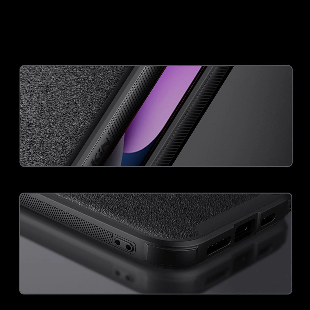 Nillkin CamShield Leather S Case iPhone 14 case cover med kamera cover sort