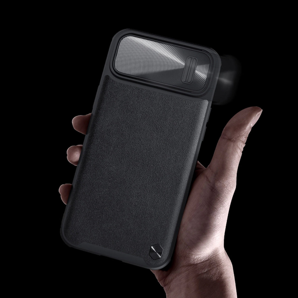 Nillkin CamShield Leather S Case iPhone 14 Pro Max-hylster med kameraomslag grønt
