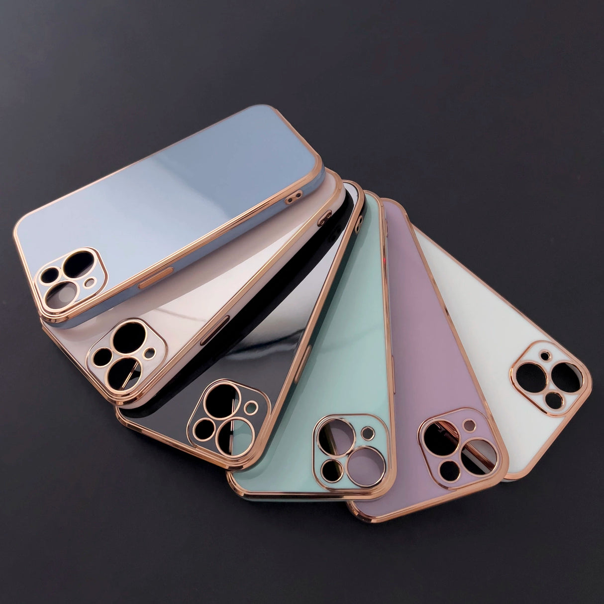 Lysfarve Case for Samsung Galaxy A73 5G Guldramme Gel Cover Blå