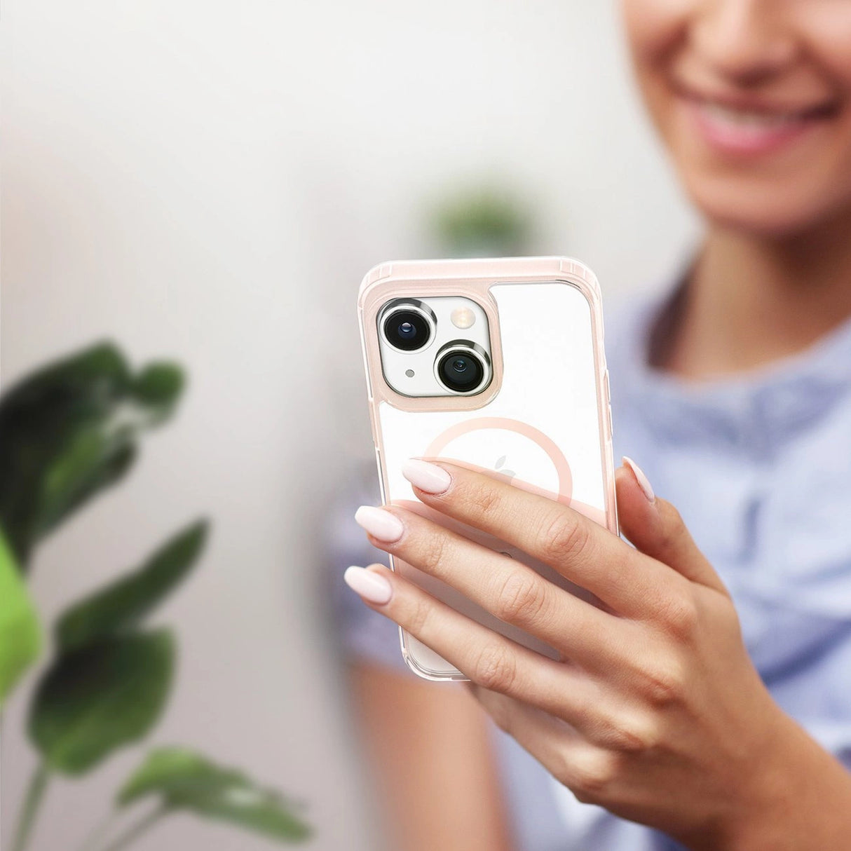 Dux Ducis Clin2 sag til iPhone 14 Plus magnetisk MagSafe cover lyserød