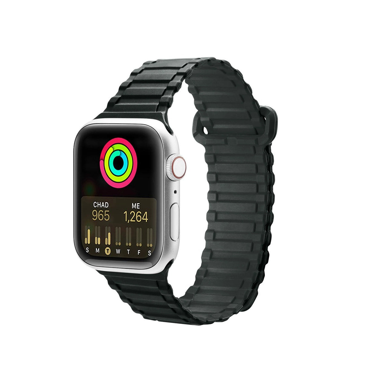 Apple Watch SE-rem, 9, 8, 7, 6, 5, 4, 3, 2, 1 (41, 40, 38 mm) silikon magnetisk rem armbånd grønt