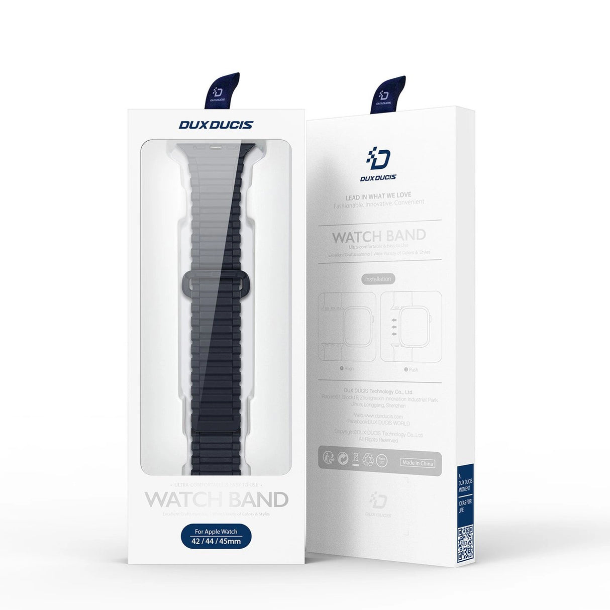 Dux Ducis Strap (Armor Version) Apple Watch Ultra, SE, 9, 8, 7, 6, 5, 4, 3, 2, 1 (49, 45, 44, 42 mm) Silicone Magnetic Band Armbånd Blå