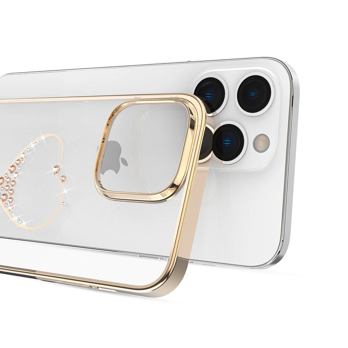 Silikonfoder med Swarovski krystaller Kingxbar Wish Series til iPhone 14 Plus - guld