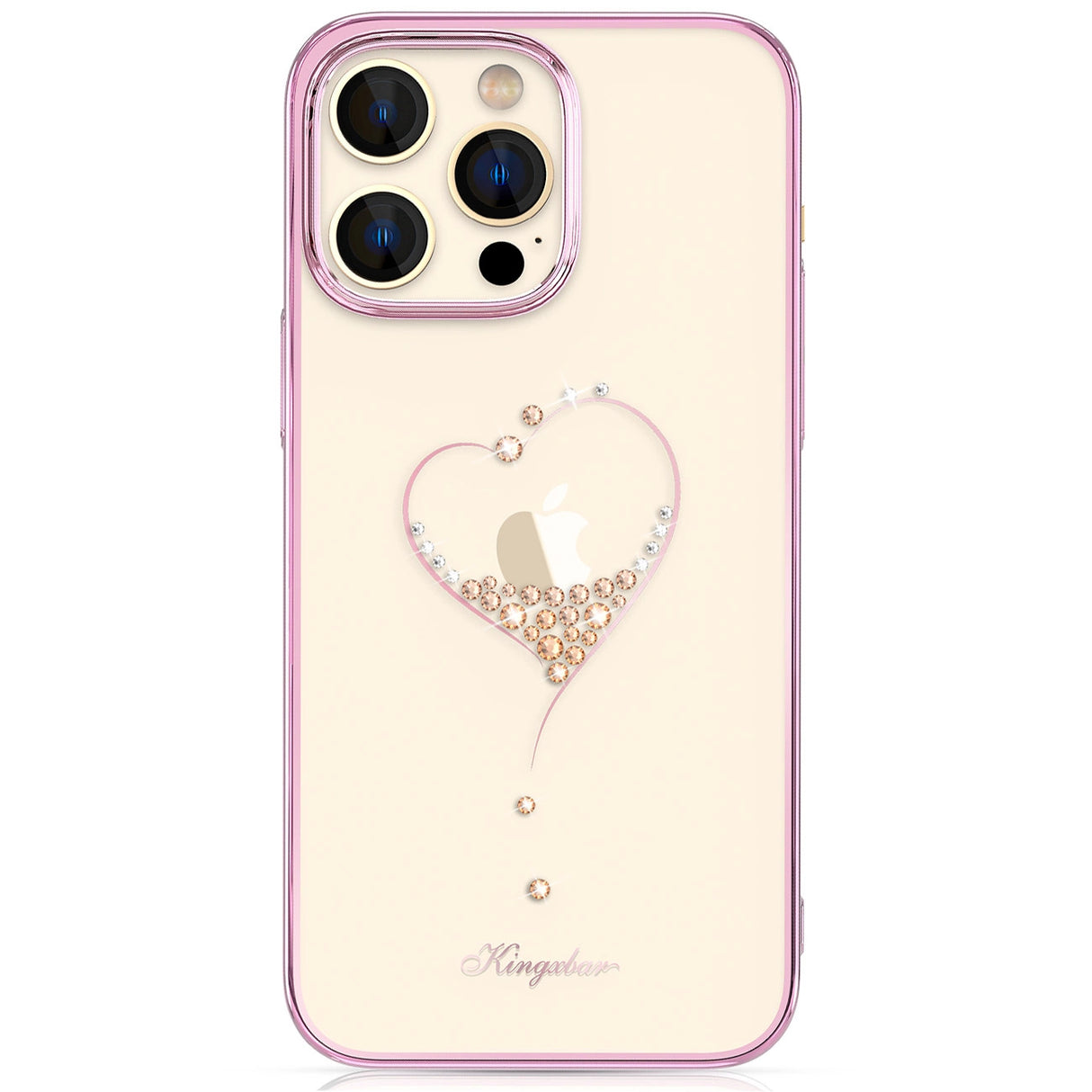Silikonfoder med Swarovski krystaller Kingxbar Wish Series til iPhone 14 Plus - pink
