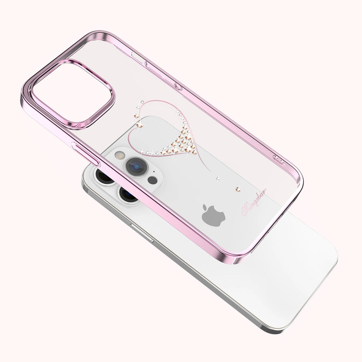 Silikonfoder med Swarovski krystaller Kingxbar Wish Series til iPhone 14 Plus - pink