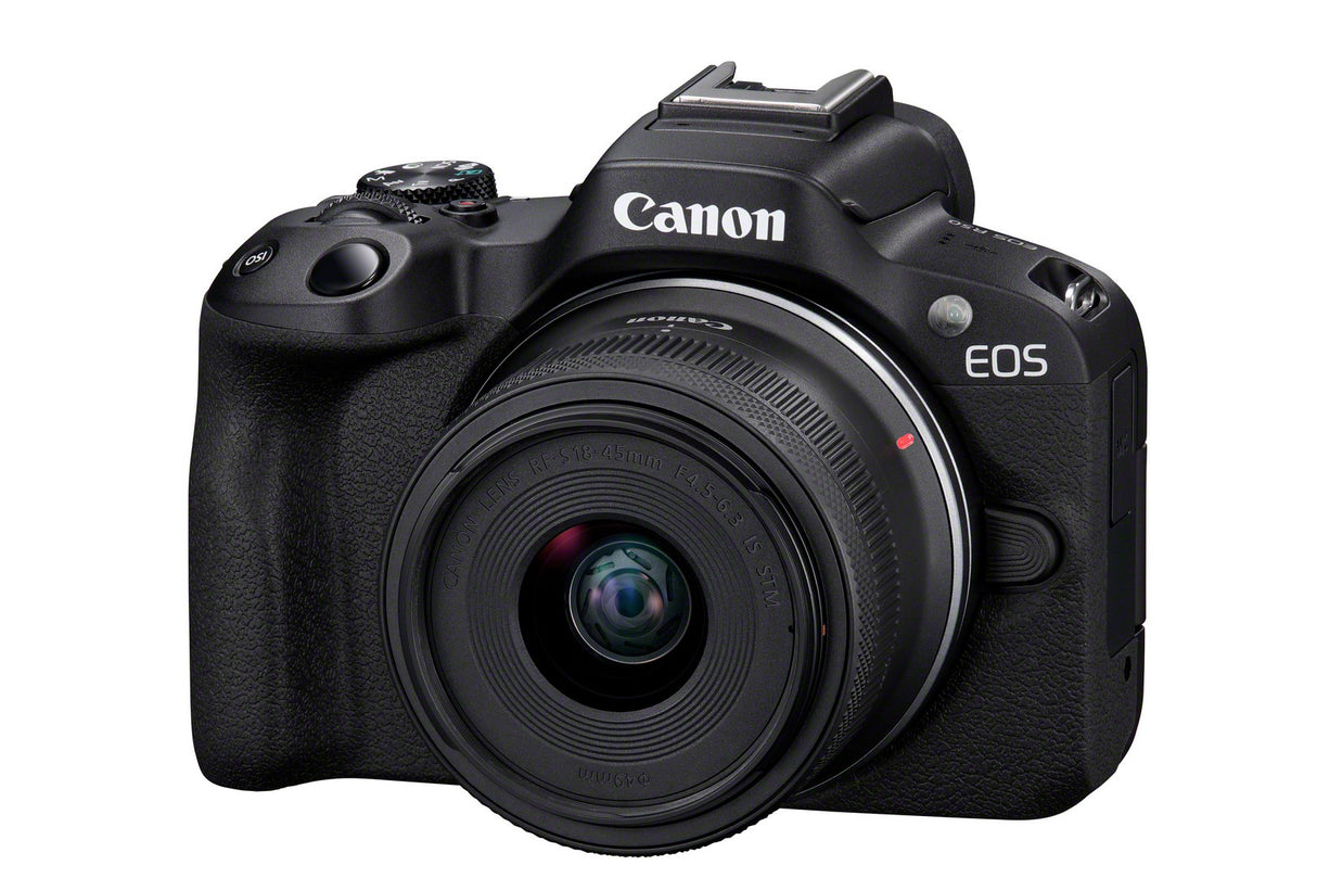 Canon EOS R50, Black + RF-S 18-45mm F4.5-6.3 IS STM Kit MILC 24,2 MP CMOS 6000 x 4000 pixel Sort