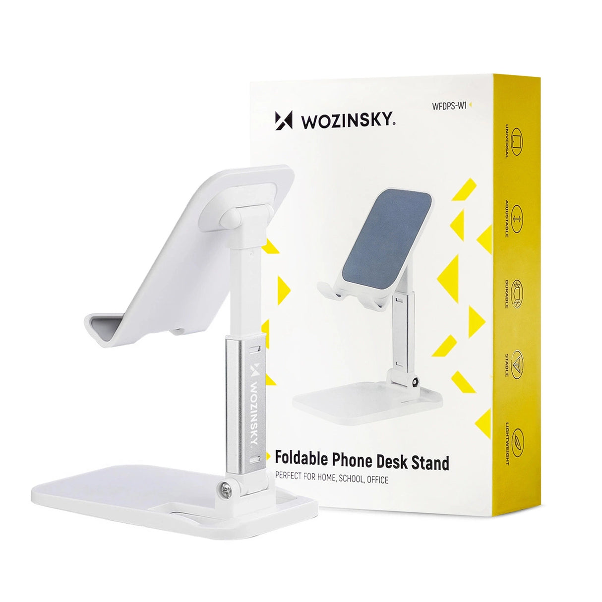 Wozinsky Desk Phone Stand Tablet Stand Foldbar hvid (WFDPS-W1)