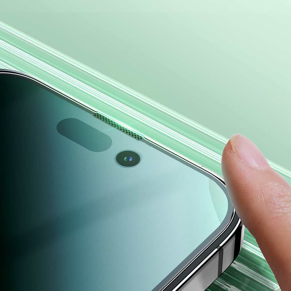 Joyroom Knight Green Glass til iPhone 14 Pro med fuldskærmsfilter mod blåt lys (JR-G02)