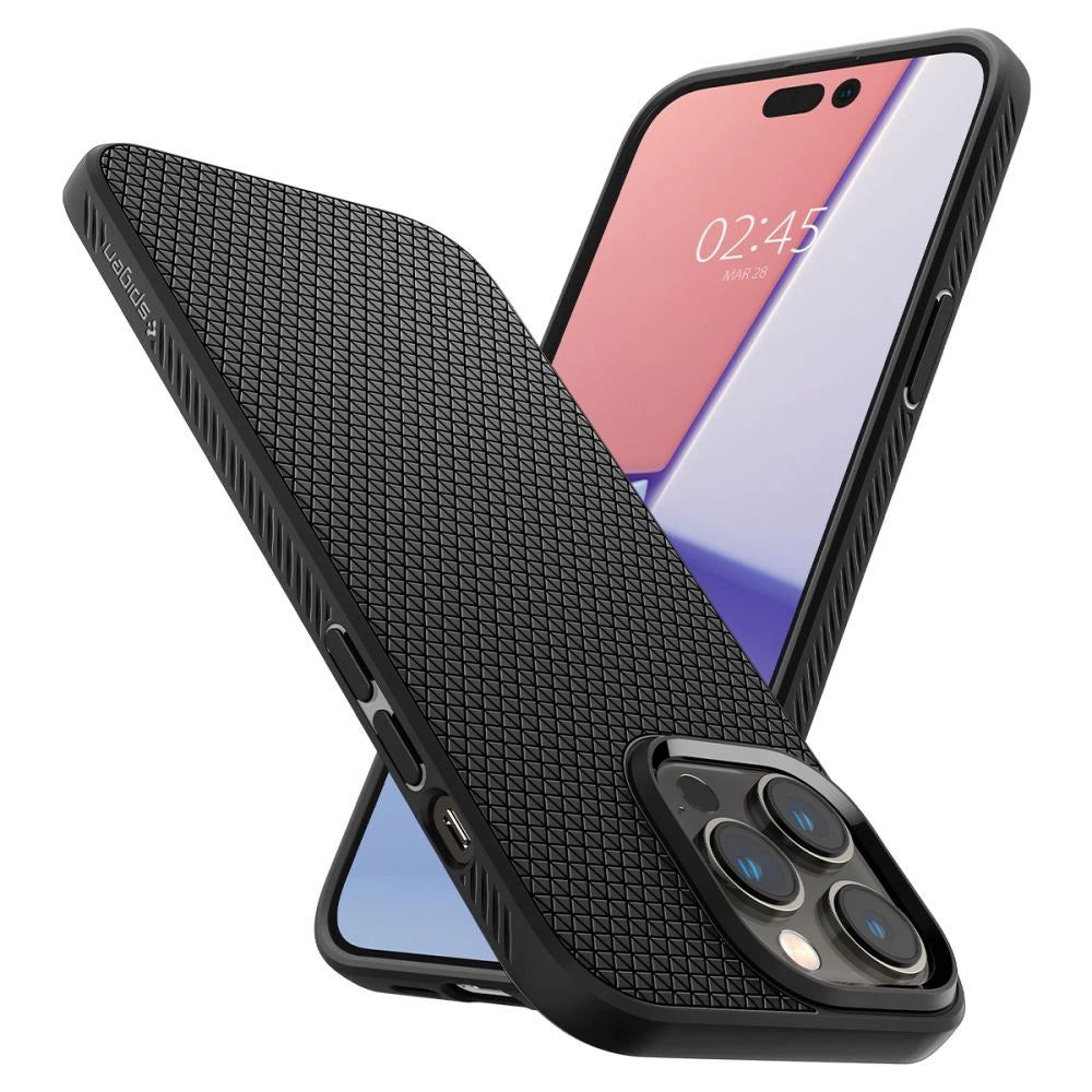 Spigen Liquid Air iPhone 14 Pro Case - Matte sort
