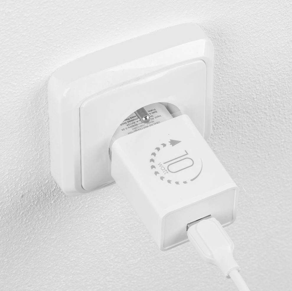 OBAL:ME Wall Charger USB-A 10W + USB-A/USB-C Cable 1m - White