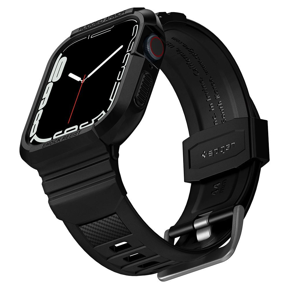 Spigen Rugged Armor ”Pro” Apple Watch 6 / 7 / 8 / 9 / Se 1 / 2 / 3 (44 / 45 Mm) Sort